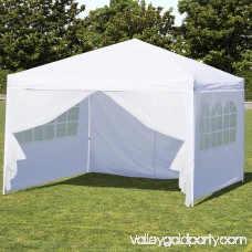 Best Choice Products 10x10ft Portable Lightweight Pop Up Canopy Tent w/ Side Walls and Carrying Bag - White/Silver